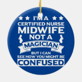 認定ナース助産師アパレルかわいいおもしろいナース セラミックオーナメント (裏面)