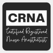 認定ナース麻酔科医CRNA スクエアシール (正面)