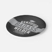 認定バダスウェルダー卒業パーティブラック ペーパープレート (アングル)