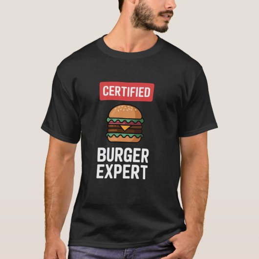 認定バーガーエキスパート - バガーが大好き Tシャツ (正面)