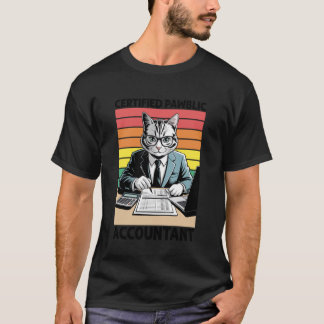 認定パブリック会計士猫ファイナンス専門職 Tシャツ