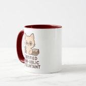 認定パブリック会計士 かわいい猫 マグカップ (正面左)
