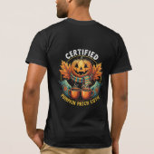 認定パンプキンパッチ キュート コージー 秋 ハロウィン Tシャツ (裏面)