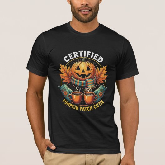 認定パンプキンパッチ キュート コージー 秋 ハロウィン Tシャツ (正面)