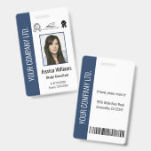 認定パーソナライズされた企業の従業員の青ID バッジ (正面＆裏面)