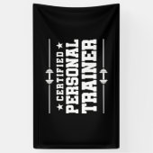 認定パーソナルトレーナーフィットネスコーチジムトレイン 横断幕 (縦)