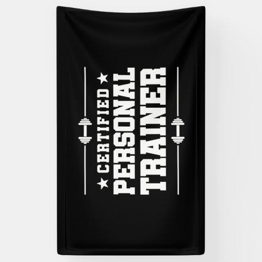 認定パーソナルトレーナーフィットネスコーチジムトレイン 横断幕 (縦)