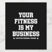 認定パーソナルトレーナーフィットネスコーチジム引用文 ワインラベル (シングルラベル)