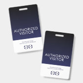 認定ビジターバッジNavy Blue バッジ (正面＆裏面)