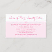 認定ビューティシアンガーリーピンクハートモノグラム 名刺 (裏面)