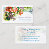 認定ビューティシャンヴィンテージピンクローズフローラ 名刺 (正面/裏面)