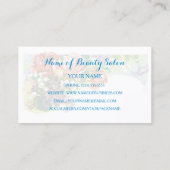 認定ビューティシャンヴィンテージピンクローズフローラ 名刺 (裏面)