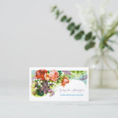 認定ビューティシャンヴィンテージピンクローズフローラ 名刺 (スタンド正面)