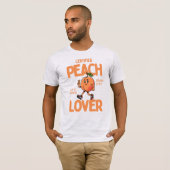 認定ピーチラバー かわいい面白いフルーツデザイン Tシャツ (正面フル)