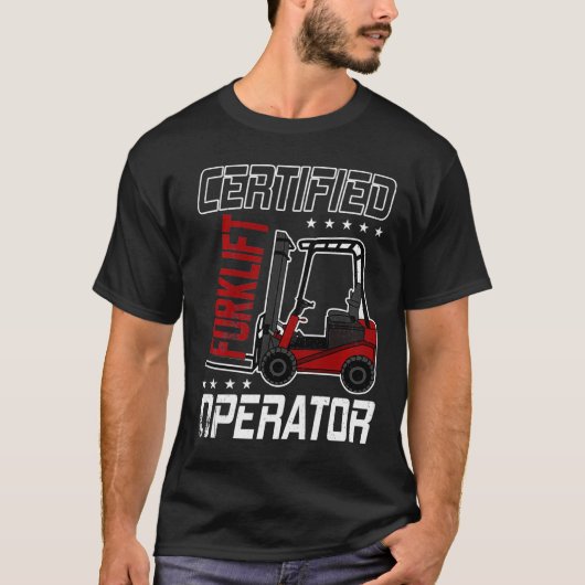 認定フおもしろいォークリフト運転士 Tシャツ (正面)