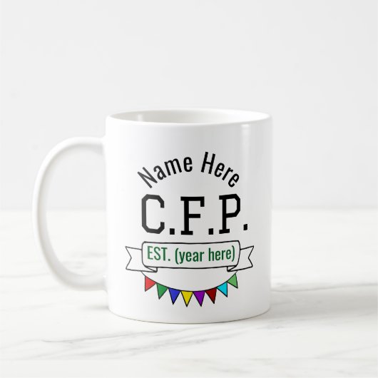 認定ファイナンシャルプランナー CFP 名前入り コーヒーマグカップ (左)