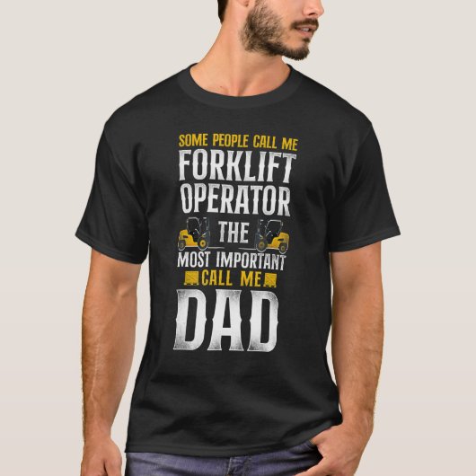 認定フォークリフトオペレーターの父 ヴィンテージ Tシャツ (正面)