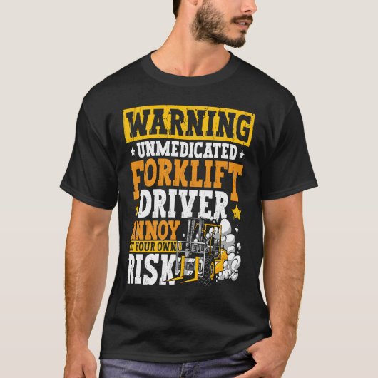 認定フォークリフト運転士フォークリフト引用文 Tシャツ (正面)