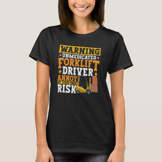 認定フォークリフト運転士フォークリフト引用文 Tシャツ (正面)