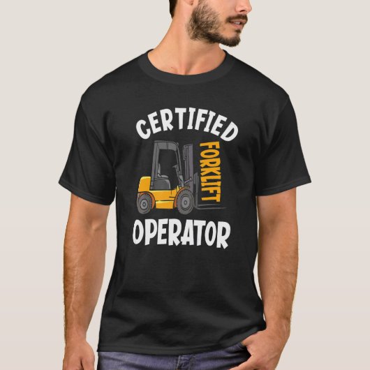 認定フォークリフト運転者倉庫フォークリフト医師 Tシャツ (正面)