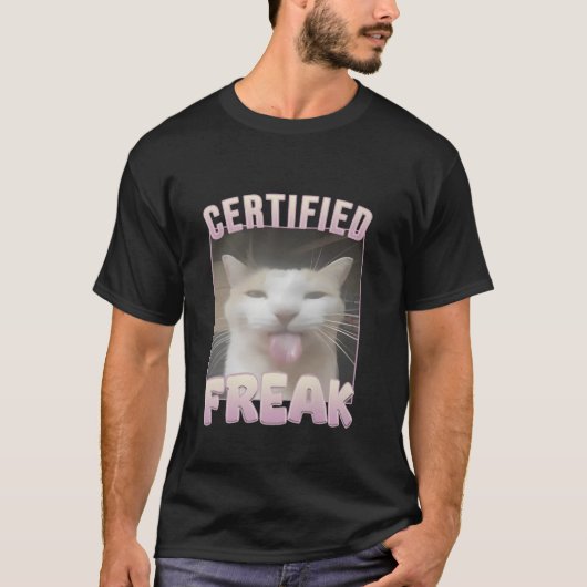 認定フリークキャットミーム Tシャツ (正面)