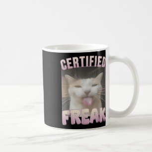 認定フリーク猫ミーム攻撃ミームおもしろい猫 コーヒーマグカップ