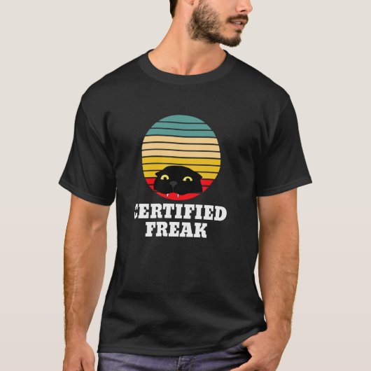 認定フリーク面白い猫のミーム Tシャツ (正面)