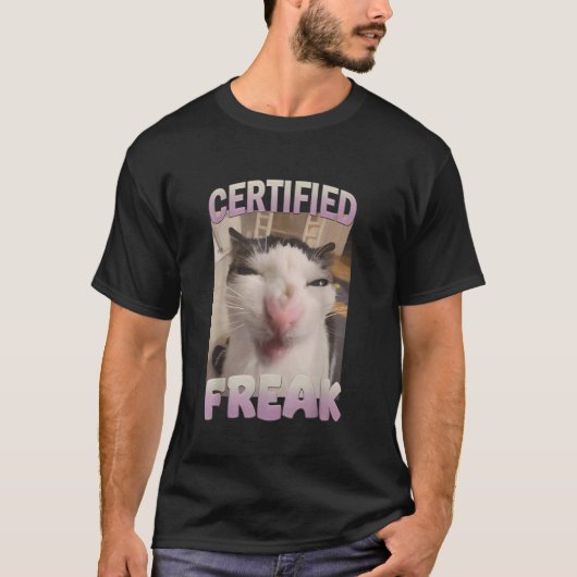 認定フリーダム猫ミーム Tシャツ (正面)