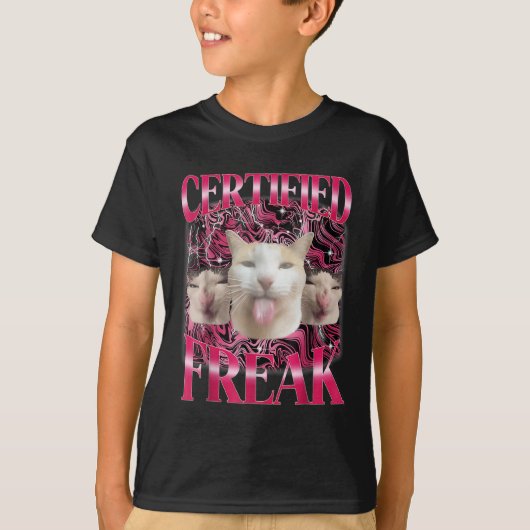 認定フレッ食べクセメント呪い猫おもしろい猫の私 Tシャツ (正面)