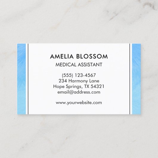 認定メディカルアシスタントCMAブルーユニークモダン 名刺 (裏面)