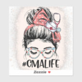 認定メディカルアシスタントMessy Bun CMA Life シール (シート)