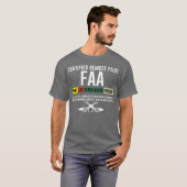 認定リモートパイロット Faa Part 107認定証 fr Tシャツ (正面フル)