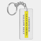 認定リーンシックスシグマイエローベルトキーチェーン キーホルダー (正面左)