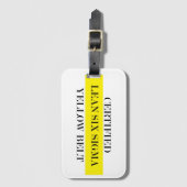 認定リーンシックスシグマイエローベルトキーチェーン ラゲッジタグ (正面縦)