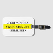 認定リーンシックスシグマイエローベルトキーチェーン ラゲッジタグ (正面横)