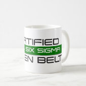 認定リーンシックスシグマグリーンベルト コーヒーマグカップ (正面右)