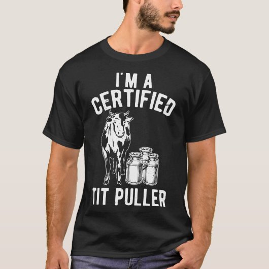 認定乳房搾り牛乳農家 プレミアム Tシャツ (正面)