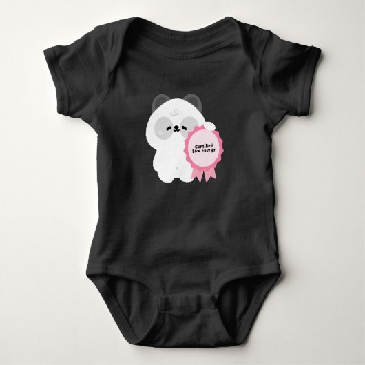 認定低エネルギー パンダ ベビーボディスーツ (正面)