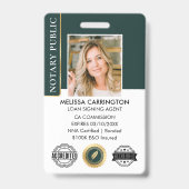 認定公証人公開写真QRグリーン金ゴールド バッジ (正面)