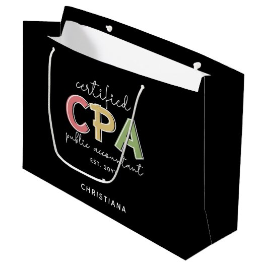 認定公認会計士（CPA） ラージペーパーバッグ (正面アングル)