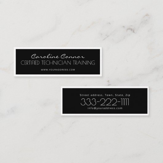 認定技術者トレーニング白黒 縁ど スキニー名刺 (正面/裏面)