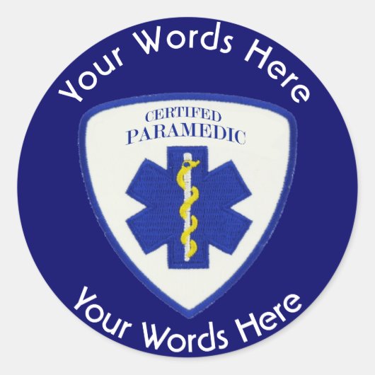 認定救急医療隊員スターオブライフシールド ラウンドシール (正面)