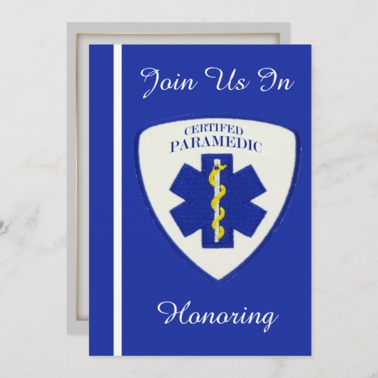 認定救急医療隊員退職招待状 招待状 (正面/裏面)