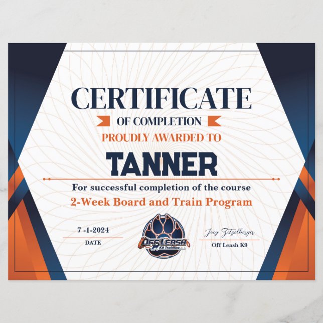 認定書 #14 (正面)