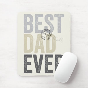 認定最高のパパEver Father's Dayタイポグラフィ マウスパッド