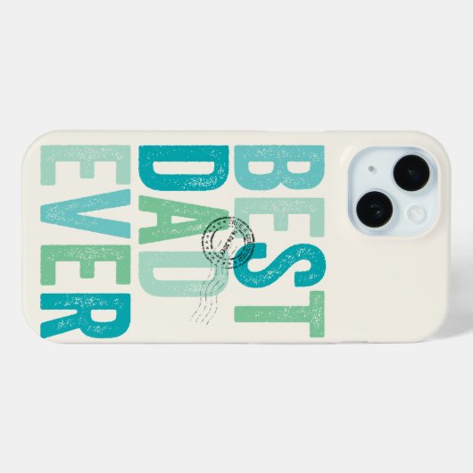 認定最高のパパEver Father's Dayタイポグラフィ Case-Mate iPhoneケース (裏面 (横))