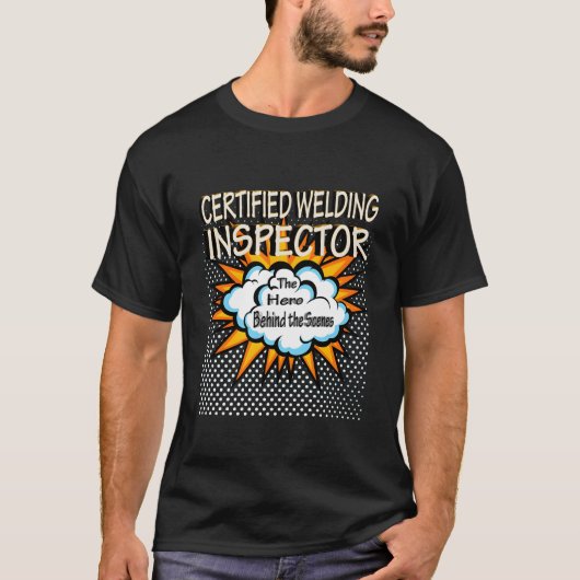 認定溶接検査官のヒーロー職 Tシャツ (正面)