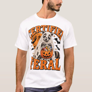 認定狂暴面白アライグマ幽霊ビンテージ Tシャツ