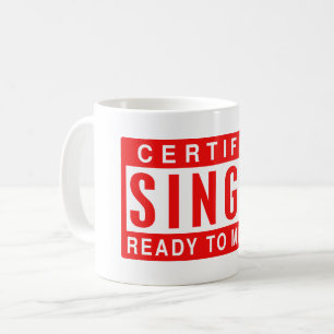 認定独身の済みMingleおもしろい コーヒーマグカップ