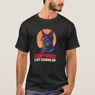 認定猫なで師デザイン 猫シッター Tシャツ